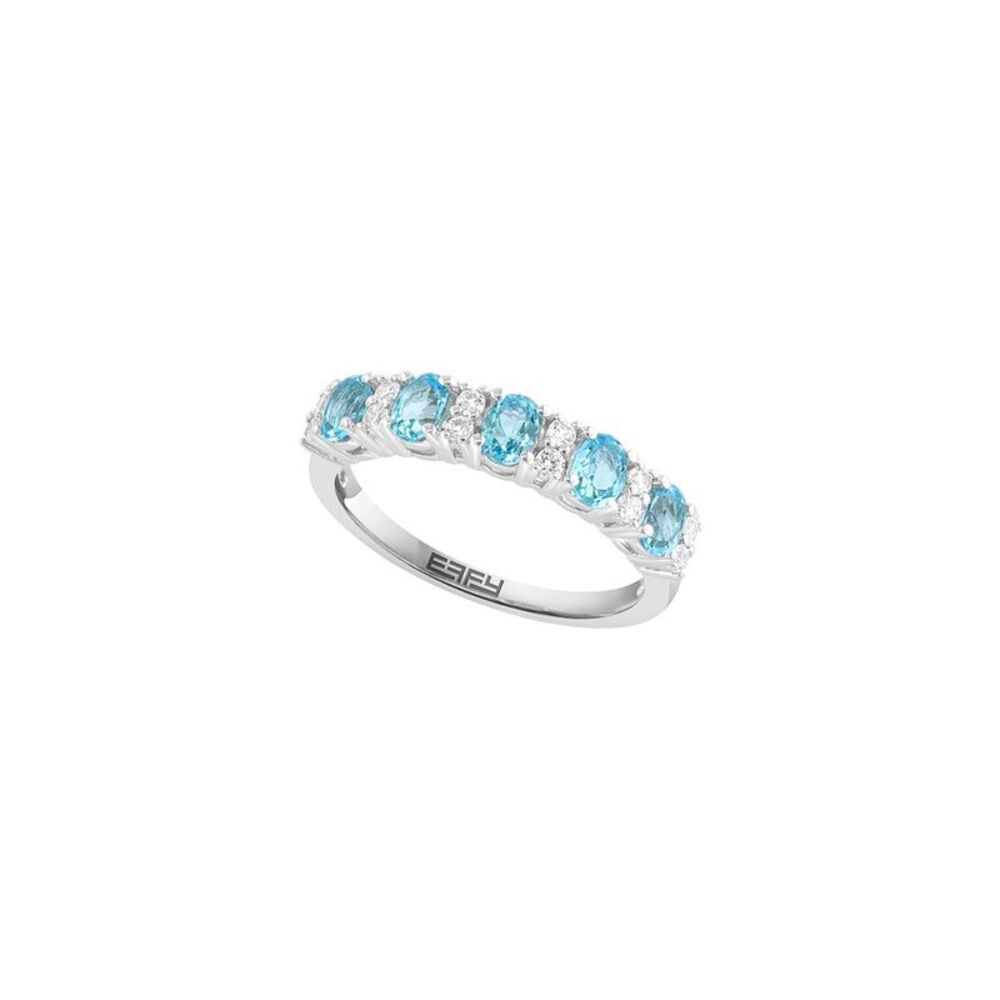 Effy Fine Jewelry Plated 1.20 Ct. Tw. Blue Topaz, White Sapphire Ring